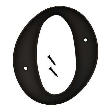 Hy-Ko 6In Black Plastic Number 0, 5PK A30210